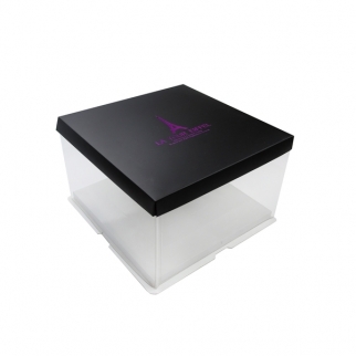 Упаковка для торта прозрачная КТ - "Башня, Черная, 30х30х18 см." (Упаковка 1 шт.) фото 7670