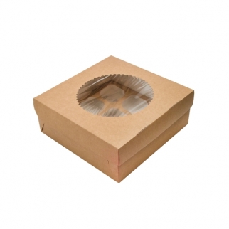 Упаковка для капкейков с окном ECO MUF - "Крафт, 9 ячеек" (ECOMUF9) (Упаковка 1 шт.) фото 5016
